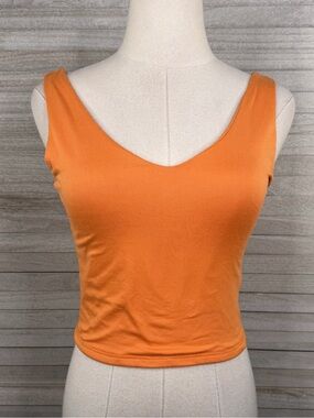 SINCERELY JULES Orange Cropped Tank Top-Medium